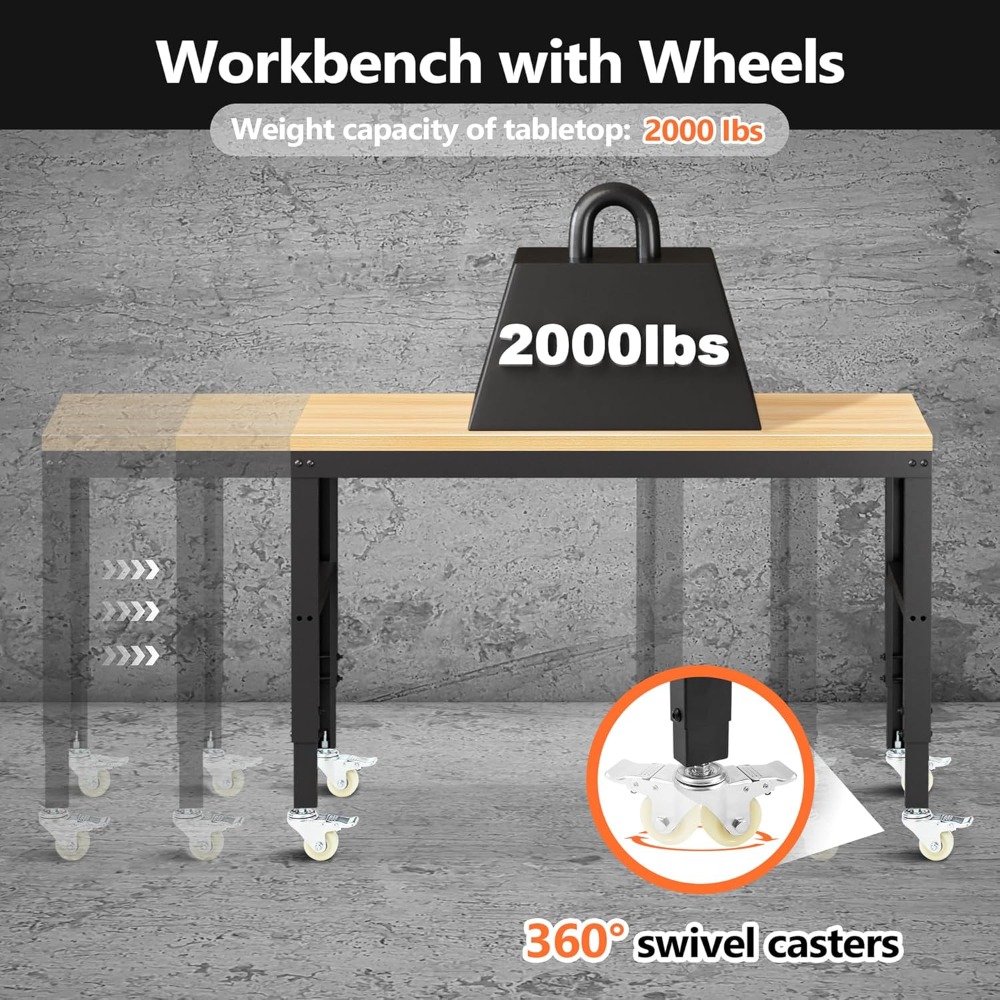 Bancada de trabalho ajustável, - Workbench Woodworking avaliação e preço