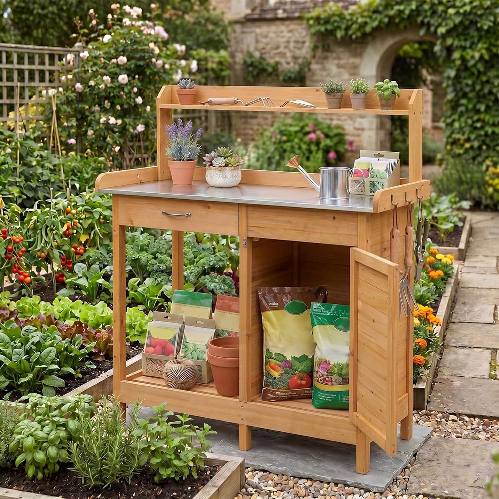 Mesa de Jardinagem Externa de  - Workbench Woodworking avaliação e preço